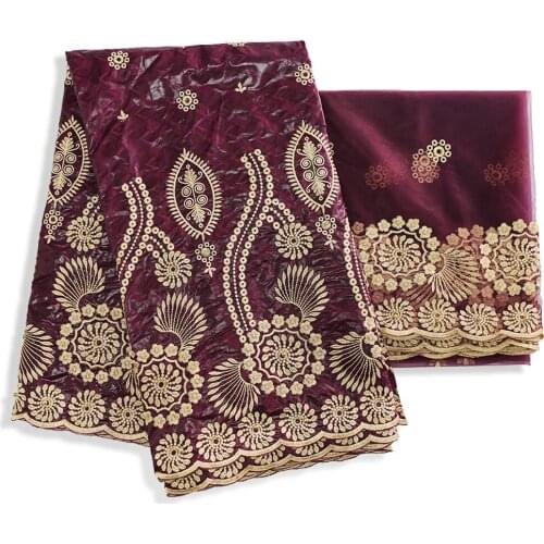 African Bazin Riche Tissues Embroidery Ankara Fabric Mesh Patchwork Fabrics High Quality Wedding Party Materials 5+2 yards/lot