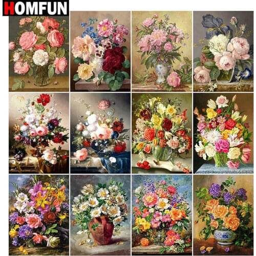 HOMFUN Full Square/Round Drill 5D DIY Diamond Painting "Flower scene" Embroidery Cross Stitch 5D Home Decor Gift