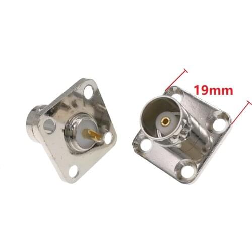 BNC Jack Female 4 Hole Panel Mount With Solder Cup Straight RF Connector