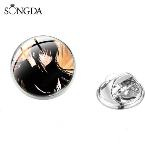 Retro Anime Nurarihyon No Mago Lapel Pins Cosplay Badges on Backpack Hat Clothes Handmade Glass Round Stainless Steel Pin Brooch