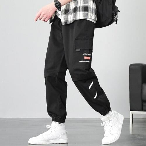New Men‘s Streetwear Cargo Pants Nice Mens Side Pockets Hip Hop Overalls Joggers Pants Male Black Fashions Sweatpants S-4XL