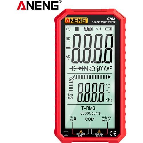 ANENG 4.7-Inch LCD AC/DC Digital Multimeter Ultraportable True-RMS Multimeter Auto-Ranging Multi Tester Amp Volt Ohm Capacitance