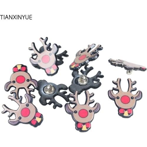 TIANXINYUE 20pcs Christmas Elk Buttons Pattern Decorative Buttons Jeans Buttons Sewing Buttons Scrapbooking Crafts