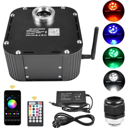 50W RGBW Bluetooth App control Twinkle Fiber Optic Light engine for star sky ceiling