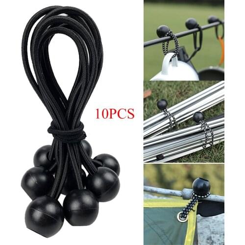10pcs Elastic Tent Bungees Ball Fixing Tie Rope Tarp Awning Down Canopy Bungee Cords Strap Outdoor For Camping Accessories