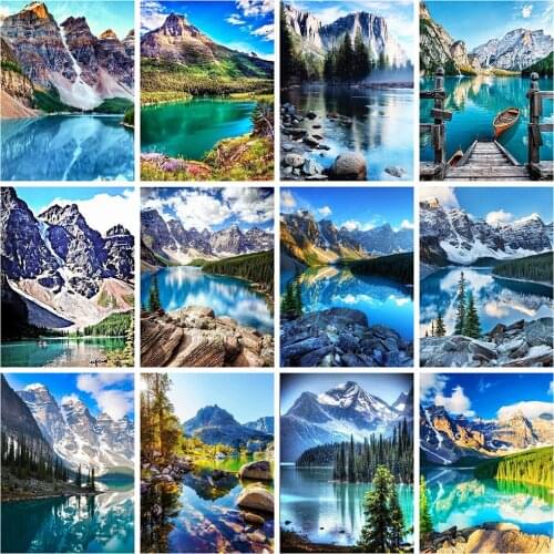 Evershine Diamond Embroidery Mountain Handicrafts Full Square Diamond Painting Landscape Cross Stitch Lake Home Decoration
