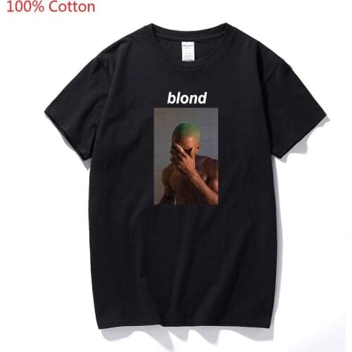 Rapper Frank Blond T Shirt Fashion Streetwear Camisetas hombre Cotton Short Sleeve Tshirt New Summer Hip Hop T-Shirt Euro Size