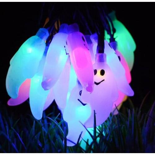 Garland 30 Led Solar Power Halloween Ghost String Light For Halloween Party Decor Halloween String Lights Curtain Led Lights