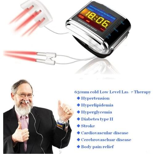 Cold Laser Therapy Tinnitus Rhinitis Sinusitis High Blood Pressure Medical Watch Laser Therapeutic Acupuncture Diabetic 4 Color