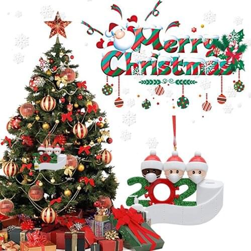 Personalized Survived Mask Snowman Mask Family Of Christmas Ornament 2020 Christmas Tree Holiday Decorations For Home D60