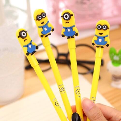 JONVON 12 Pcs 0.5mm gel pens set cute Creative Cartoon kawaii Gel Pen Signature Black ink Student School office Supplies gift