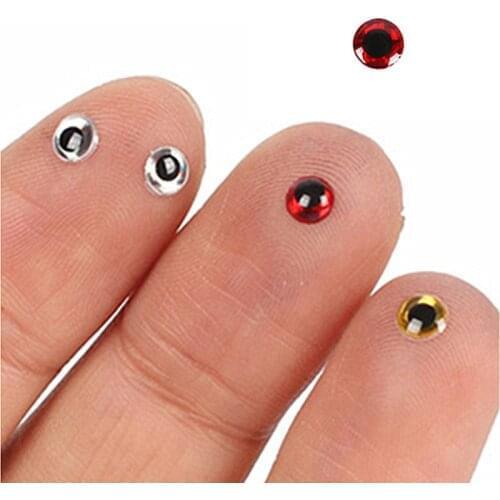 KKWEZVA 100PCS 3D Stick for Lure Making Fly Tying fake eyes fishing lure diy red gold Materials