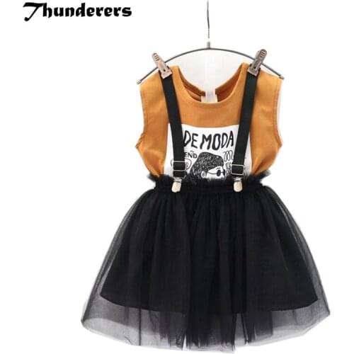 Girls Clothes Set And Spring Summer Brown Shirt&Overall Children Clothing Set Fashion Kids Girl Outfits Clothes Cute Sets