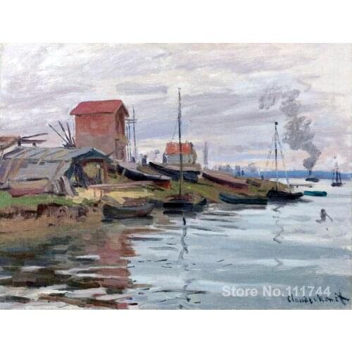 Copy oil paintings famous artist The Seine at Petit Gennevilliers Claude Monet artwork handmade for home wall decoration