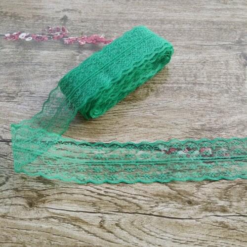 Beautiful! 10 yards 45mm Green net embroidery lace Bilateral DIY jewelry, clothing, wedding, floral accessories