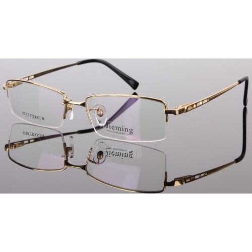 Mens Fashion Eyeglass Gold Frame Ultralight Titanium Frames Eye Glasses Frames for Men Optical Frame 8253 Designer Glasses