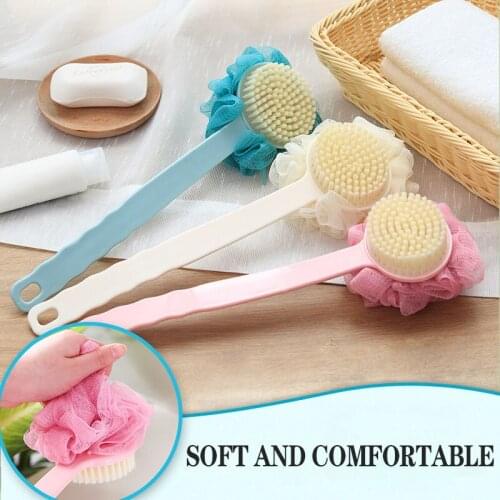 Rubbing Back Soft Fur Brush Long Handle Bathroom Brush Bath Flower Adult Rub Mud Rubbing Bath Rubbing Artifact