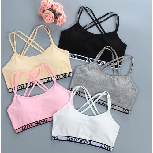 Teenager Girls Underwear Tops Crop Teens For Girls Cotton Young Girls Bra Kids Sports Bra Children Training Bra 12 14 16