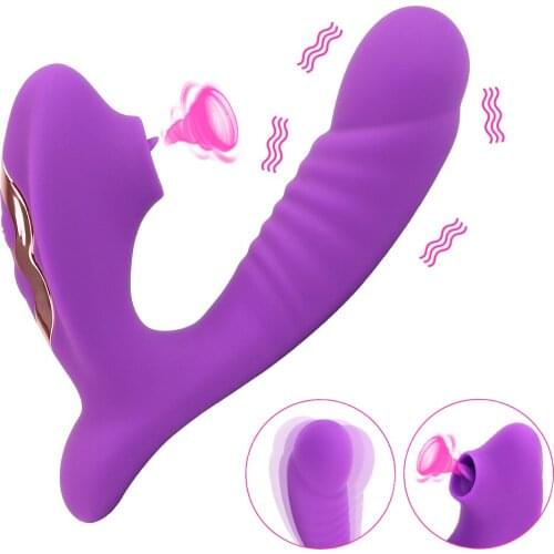 Clitoris Sucker Clit Stimulator Tongue Licking Vibrator Vagina Massager Wearable Dildo Vibrator Sex Toys for Woman Sex Shop