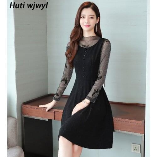 2021 Spring Autumn new Black Sexy Mesh Mini Dress 3XL Plus Size Solid Women Bodycon Nightclub Party Dress Elegant casual Vestido