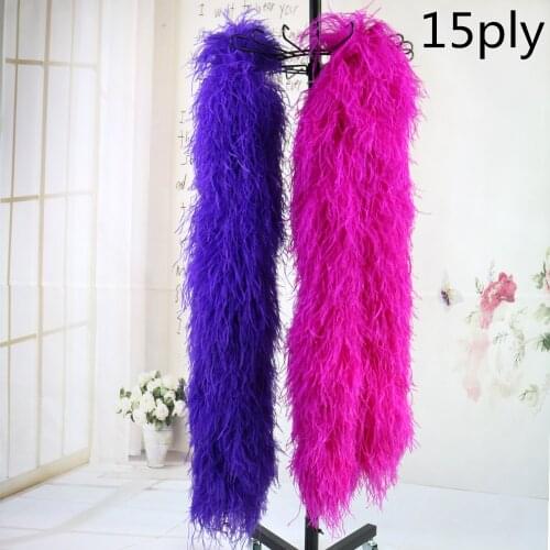 Wholesale 1-20ply Dyed Various Ostrich Feathers Boa ostrich feather shawl for wedding Dress Party Accessory Decoration 2 meter