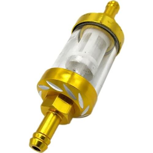 8mm 5/16" Removable/Rusable Gold Fuel Filter For Pit Dirt Bike Motorcycle