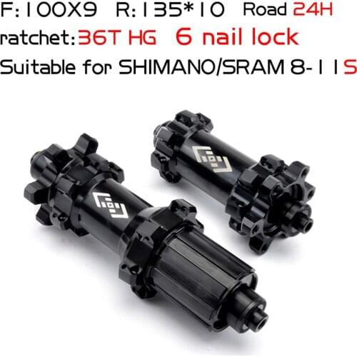 Road bike disc brake hub 24H thru axle Quick Release XD 142 12 100 135 Compatible ratchet 54T 4 sealed bearings hub 7075
