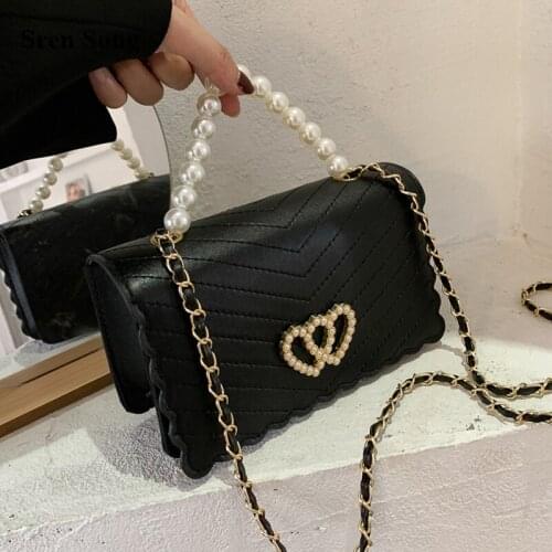 Mini Square Shoulder Bags Beaded Crossbody Bags Clutch Women Designer Handbags Rhinestone Heart Shape Purse Female Designer Bags