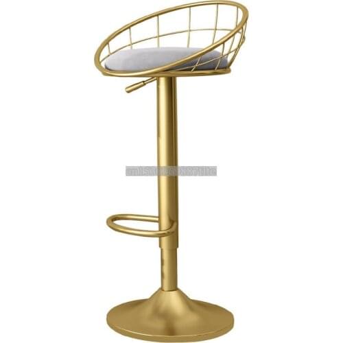 Light Luxury Bar Chair With Lifting And Rotating Back Bar Chair Front Desk High Stool Modern Simple Cashier Bar Stool