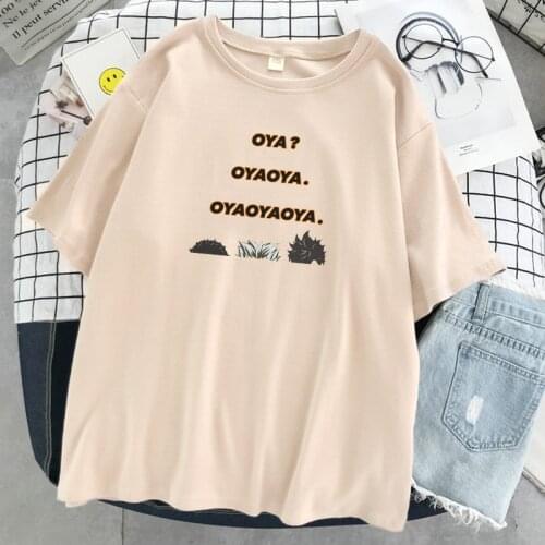 Womens T-Shirts Haikyuu OYA Anime Cartoons Print Soft Loose T-Shirts Vogue Breathable T-Shirt 2021 New Summer Womens Tops