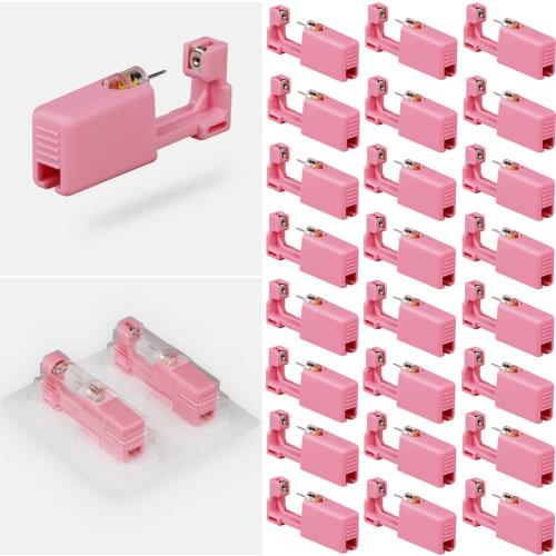 1/2/4pcs Pink Disposable Ear Piercing Guns Surgical Stainless Steel Sterile Ear Tongue Nose Navel Body Piercer Piercing Machine