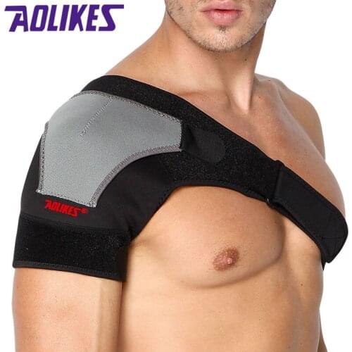 1pc Sport Wear Adjustable Shoulder Belt Protector Exercise Fitness Pauldron Spaulders Bandage Strain Protective Gear Pad Men