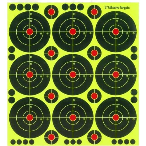 10X 9Pcs 3inch Circle Bullseye Splatter Shooting Targets self Adhesive shooting Target Paper