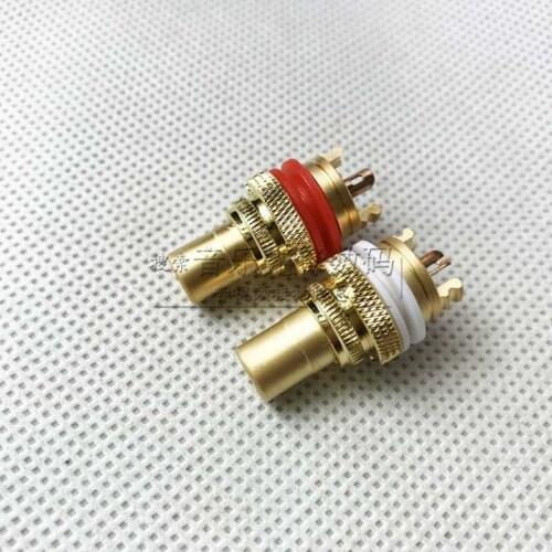 2pcs Gold-plated gold RCA female copper plating gold plate lotus mother card board lotus female head RCA female
