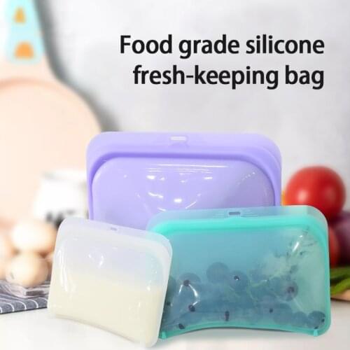 3 size Silicone Food Storage Bag Reusable Freezer Bag Leakproof Top Lock Bags Kitchen Organizer Fresh-keeping Bag dropshipping