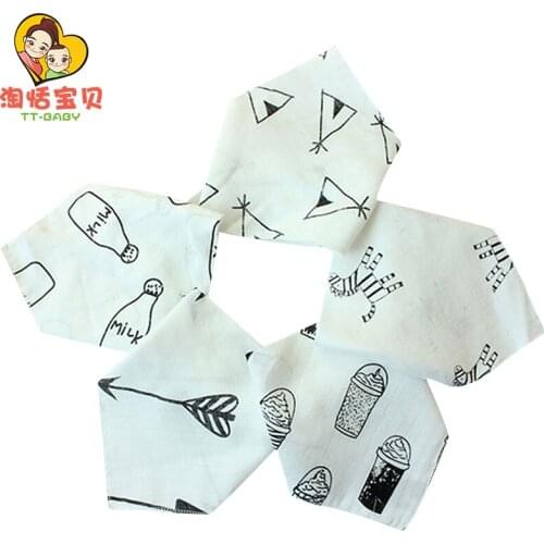 【4 layers】5pcs/Lot Newborn Baby Bibs Cloth Anti-Dirty Toddler Saliva Towel Boys Girl Triangular Scarf Cotton Breathable