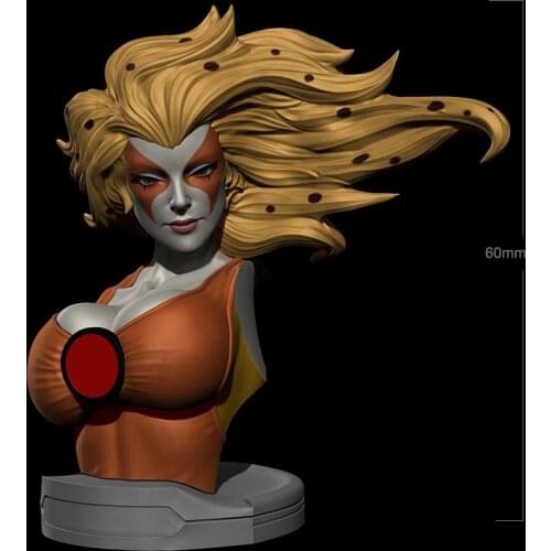 60mm 6cm Resin Model Kits Female Warrior Bust Figure Unpainted No Color RW-322