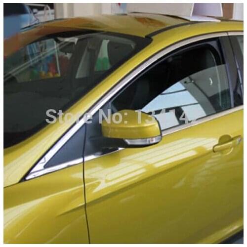 CAR STYLING 12 pcs Chromed Window Trims Cover PROTECTION For Ford Focus 3 MK3 2012 Sedan / hatchback