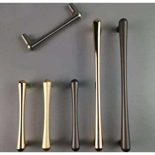 Freeshipping,Modern minimalist wardrobe handle European-style cabinet door handle golden drawer handle American black door handl