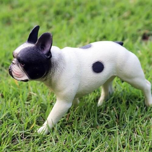 Black White Bulldog Animals Figure Collectible Toys Dog Animal Action Figures