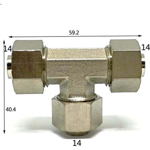Nickel Plated Brass TF-Shaped Quick Connector Air Hose Fitting Fit 14mm Outer Diameter Hose