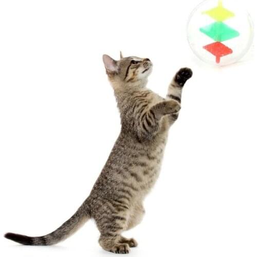 Interactive Cat Teasing Toy Ball Plastic Cat Interactive Toys Indoor Funny Kitten Playing Exercise Ball Pet Cats Toy Supplies
