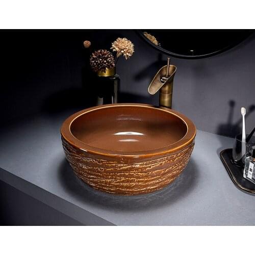 Jingdezhen ceramic art stage basin creative personality wash basin toilet wash basin household wash basin