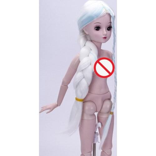 60cm Doll Bjd 1/3 Accessories Frozen Wig Straight/curly /bangs White Wig Dress Up Doll Toys for Girls 22 Inch Doll Accessories