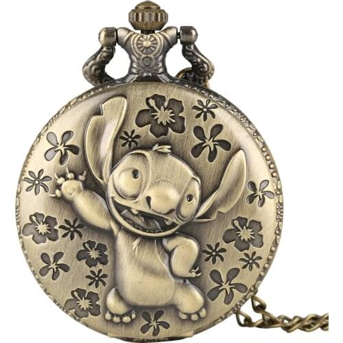 Bronze Color Quartz Pocket Watches Pendant Fashion Watch for Kids Creative Watches Clock Boys Girls Gifts New