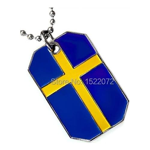 HOT SALES SWEDEN FLAG SWEDISH CROSS CRAFTS cheap personalized dog tags low price custom made flag dog tags