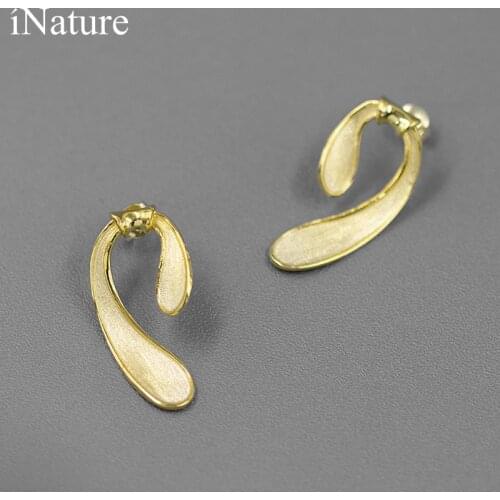 INATURE 925 Sterling Silver Geometry Shape Stud Earrings Minimalist Jewerly