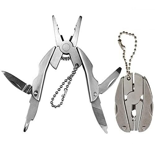 Multi Mini Plier Outdoor Clamp Hiking Portable Pocket Muilti-functional Keychain Plier with EDC Screwdriver