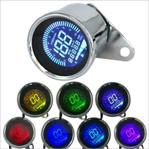 Motorcycle Modified Meter 12V Motorcycle 7 Color Tachometer Odometer Speed Fuel Meter