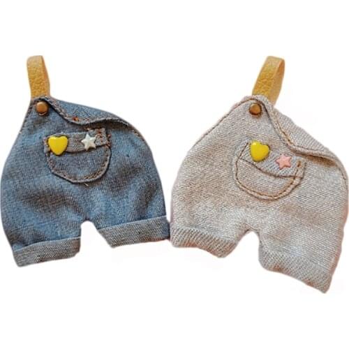 New obitsu 11 ob11 clothes Fashion denim overalls also fit for GSC clothes 1/12 bjd dolls our generation Doll accessories